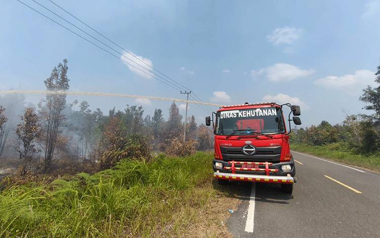 Respons Cepat Tim Dalkarhutla Padamkan Karhutla di Bukit Liti